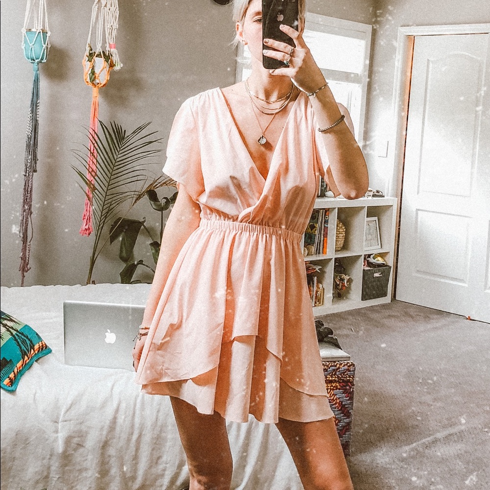 Ark & Co Pink Open Back Dress
